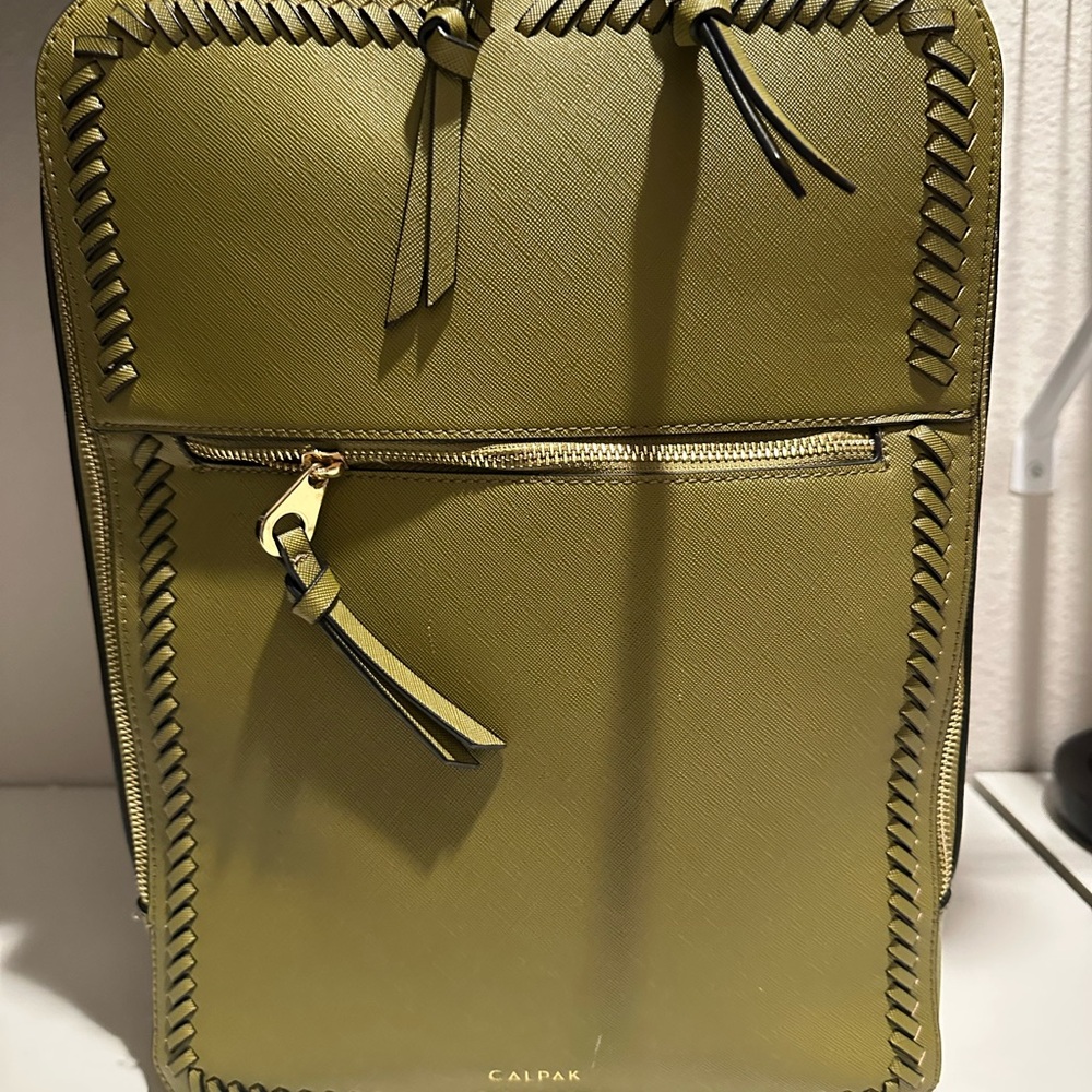 Calpak Khaki Backpack with Braided Accents